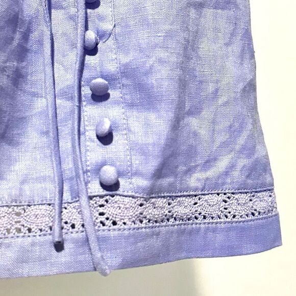 NWT Joslin Harriet Linen Mini Dress 6 Beachy Boho Cottage Pastel Fairy $400 MSRP - Picture 12 of 12